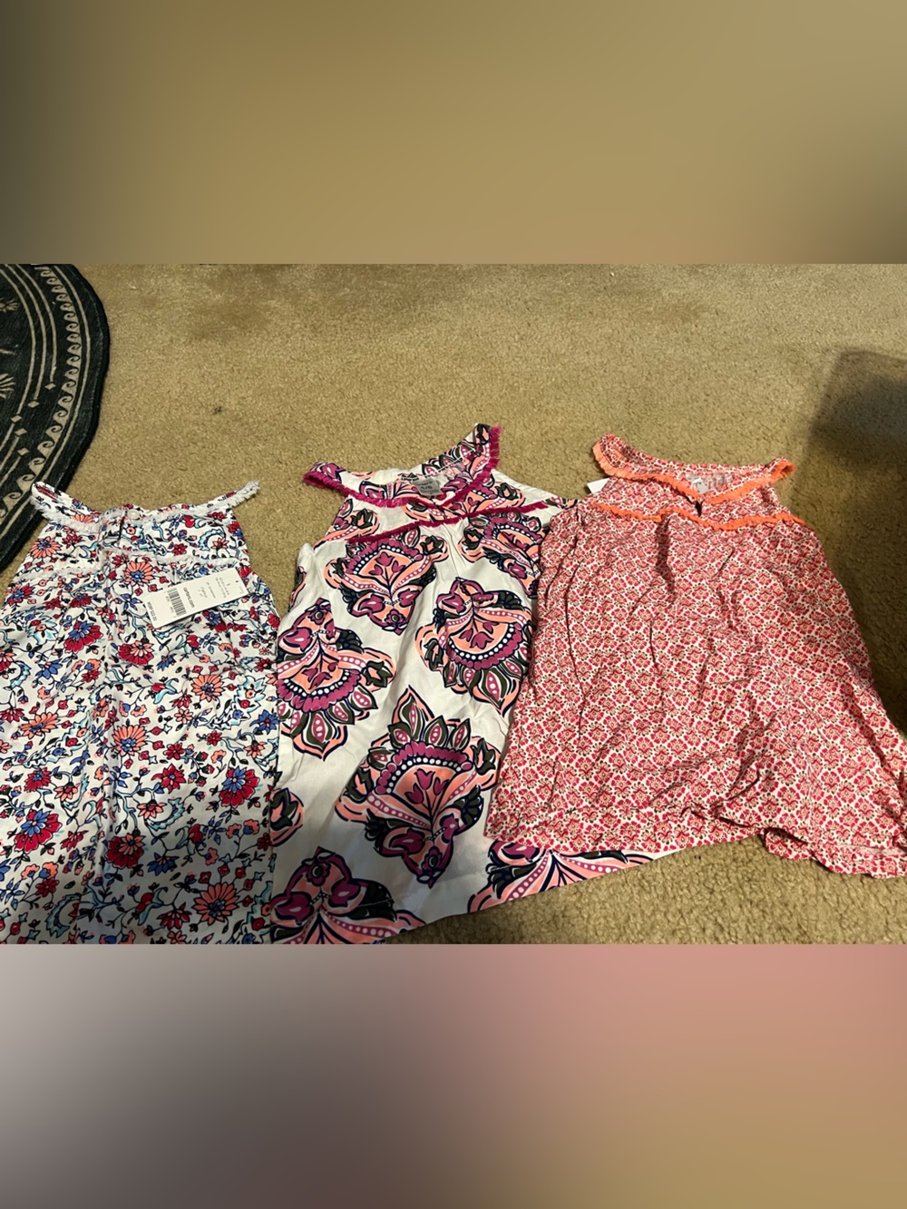 Lot of 3 girls tank tops Carters size 4/5